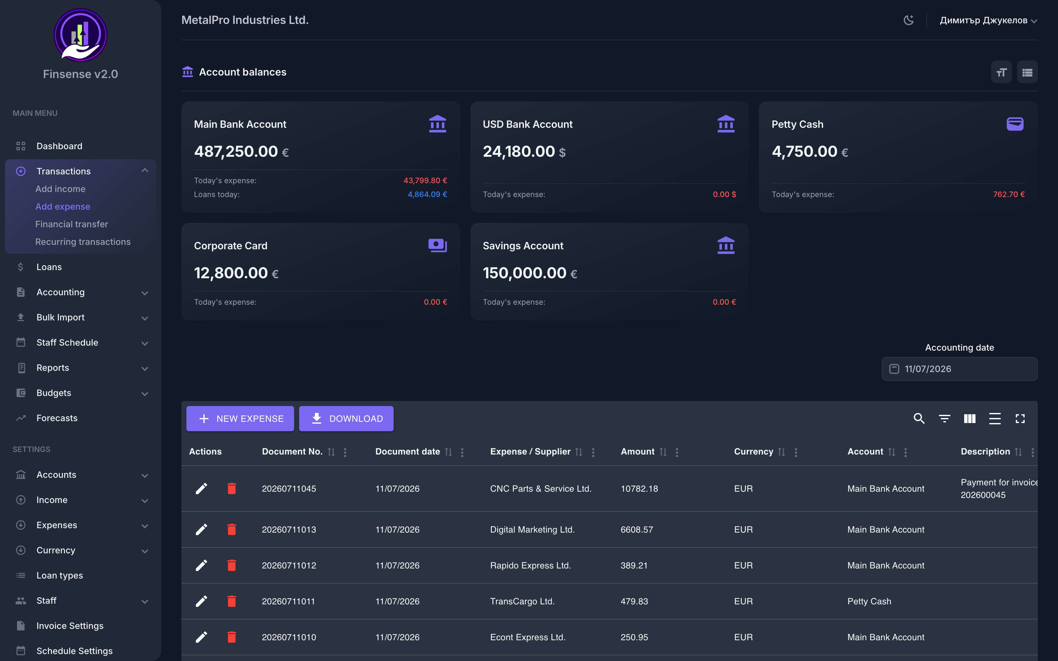 Expense Tracking — Finsense