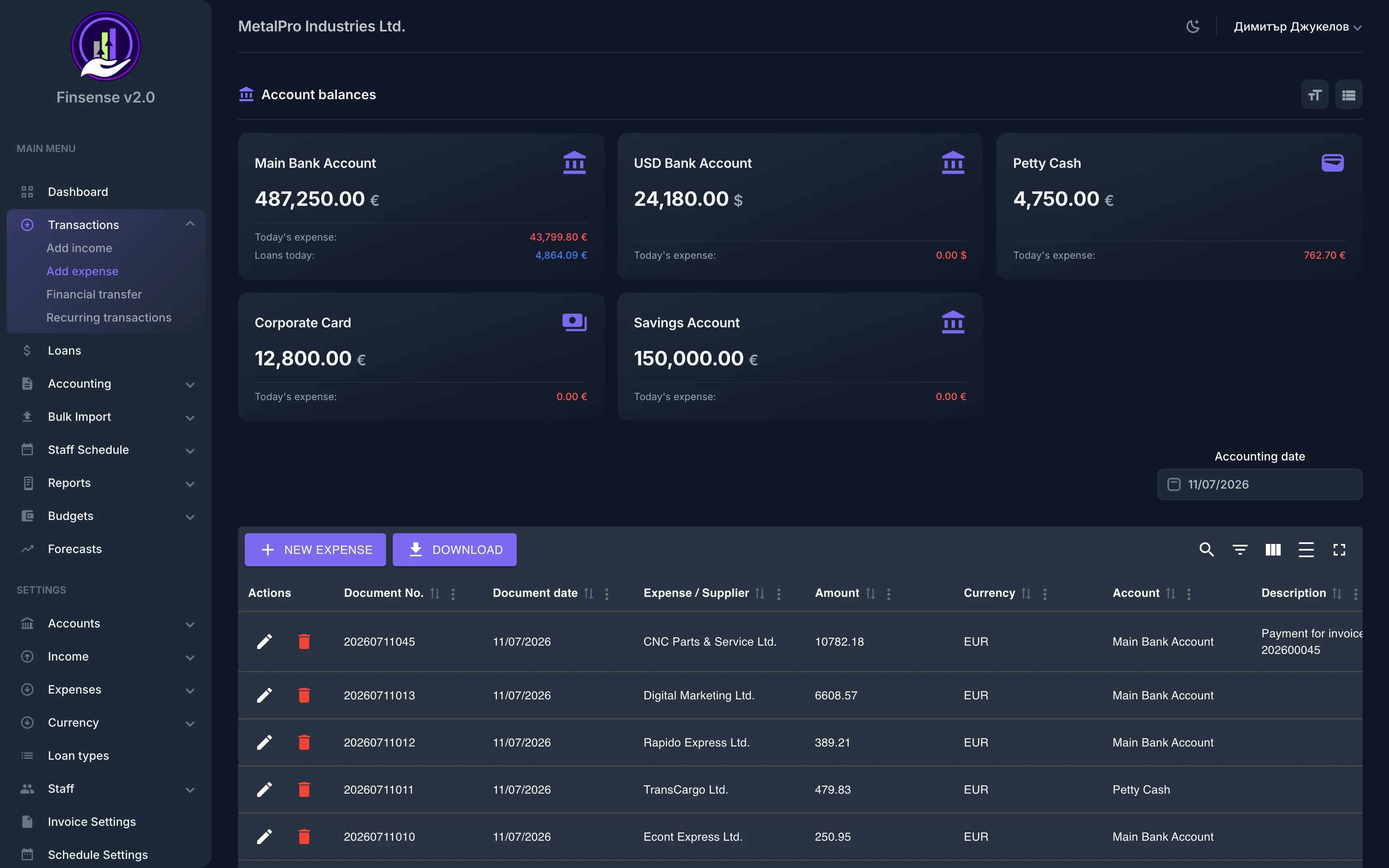 Expense Tracking — Finsense