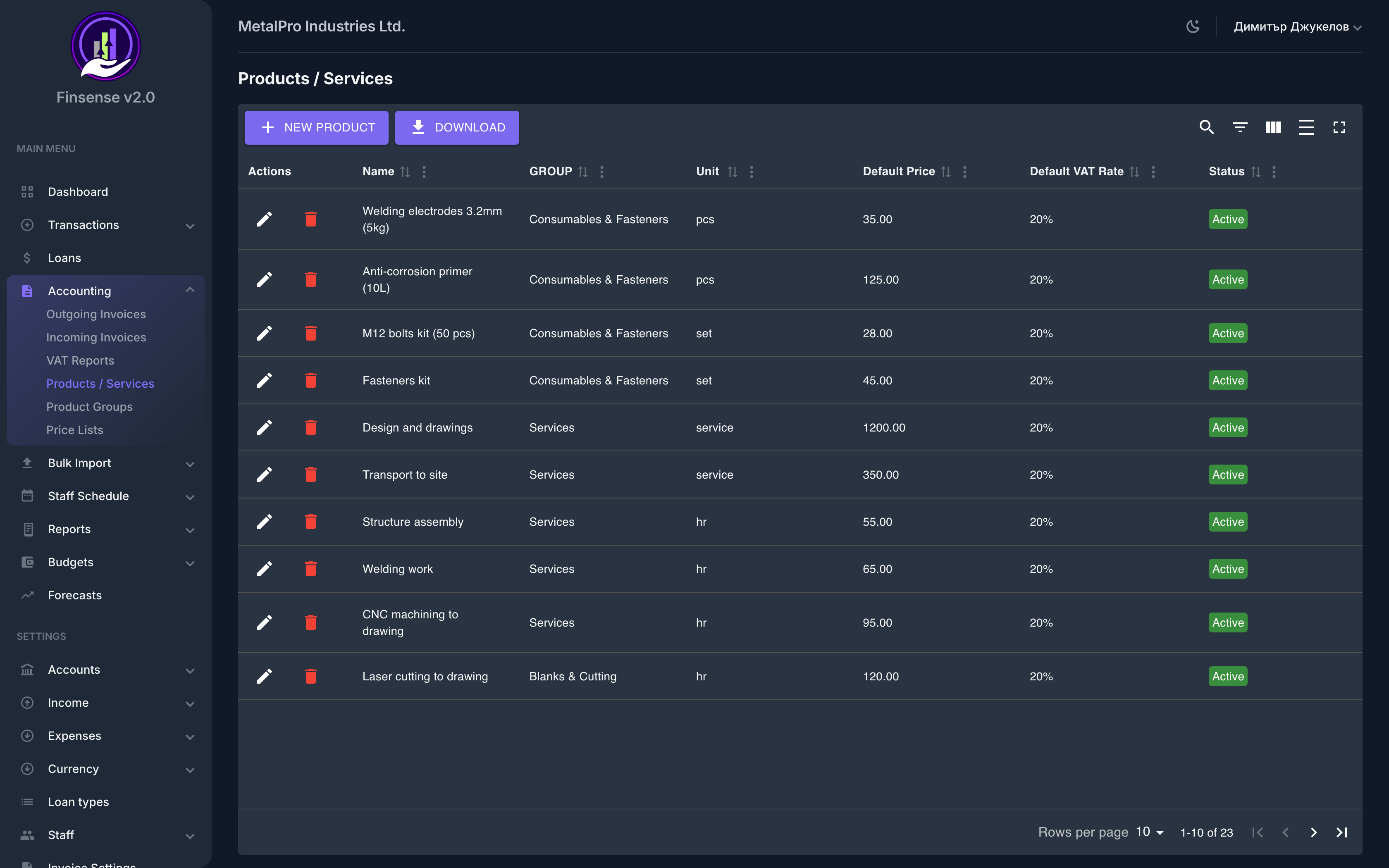 Products & Services — Finsense